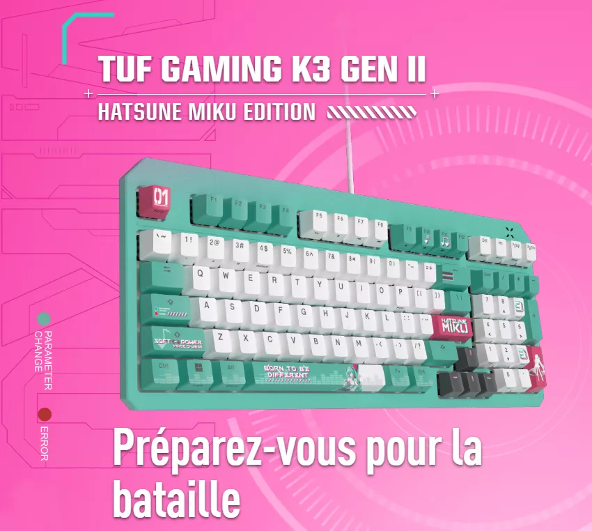 Asus TUF Gaming K3 Keyboard - Easy Installation, Certified