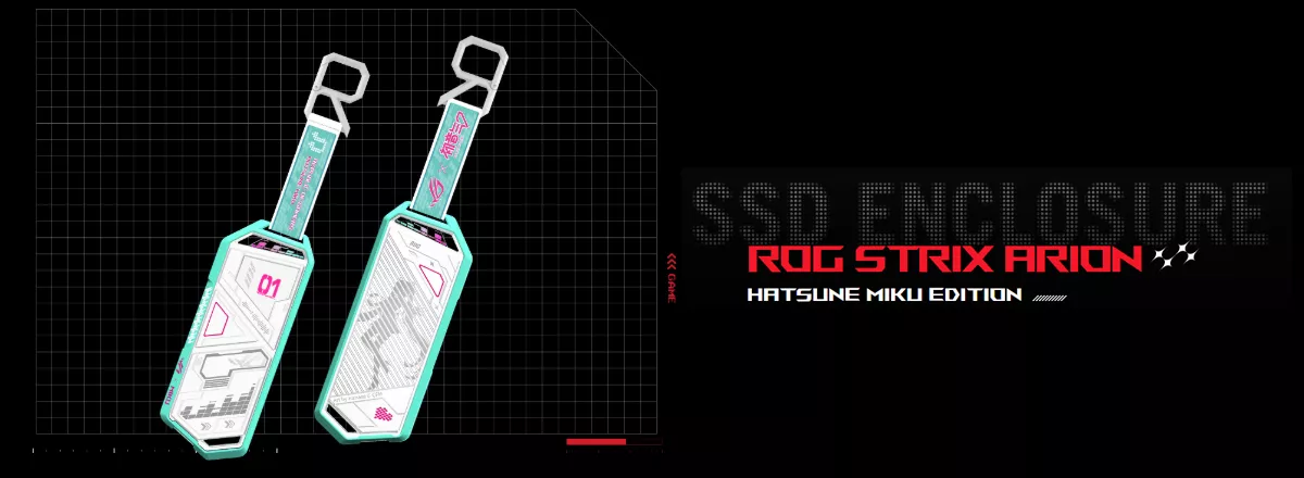 ドライブケース ROG STRIX ARION HATSUNE MIKU EDITION ROG Strix Arion Hatsune Miku Edition | Gaming Storage｜ROG