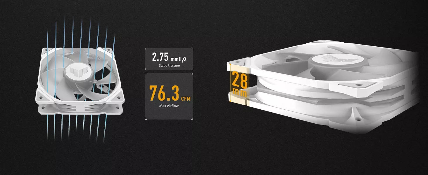 Lot De 3 Ventilateurs Asus TUF Gaming TR120 ARGB - Noir - 120mm